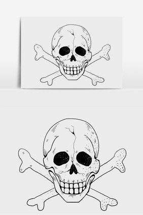 万圣节骷髅图案元素