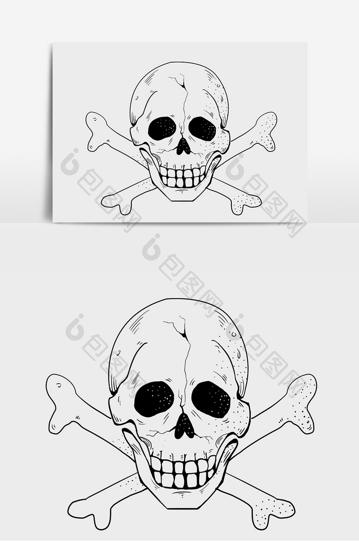 万圣节骷髅图案元素