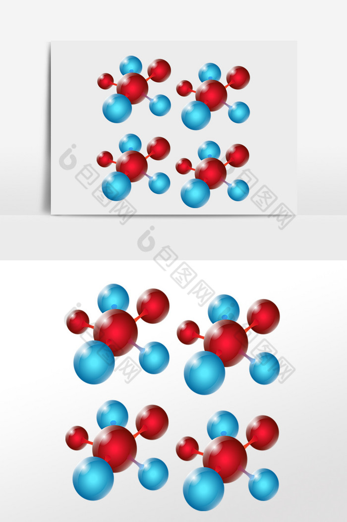 彩色科技分子插画图片图片
