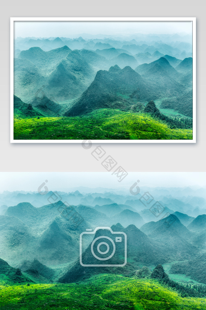 绿林阴天大雾乡村山景风光摄影图片图片-包图网