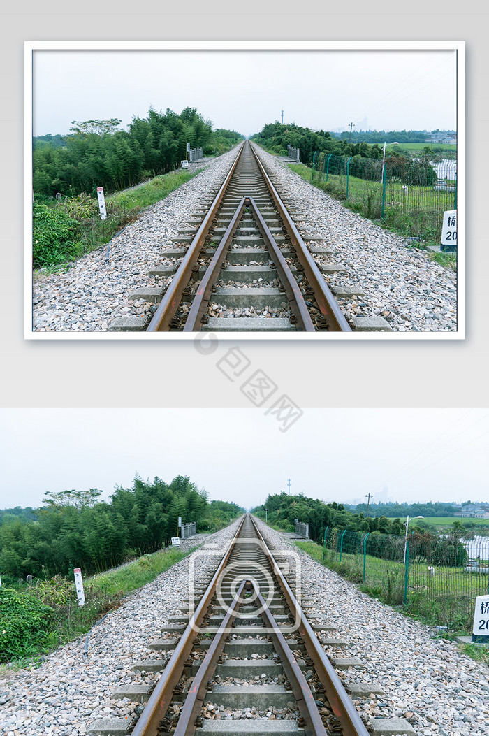 铁路轨道延伸摄影图图片