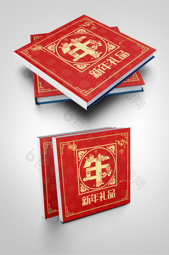 中国风红色大气新年礼品封面图片