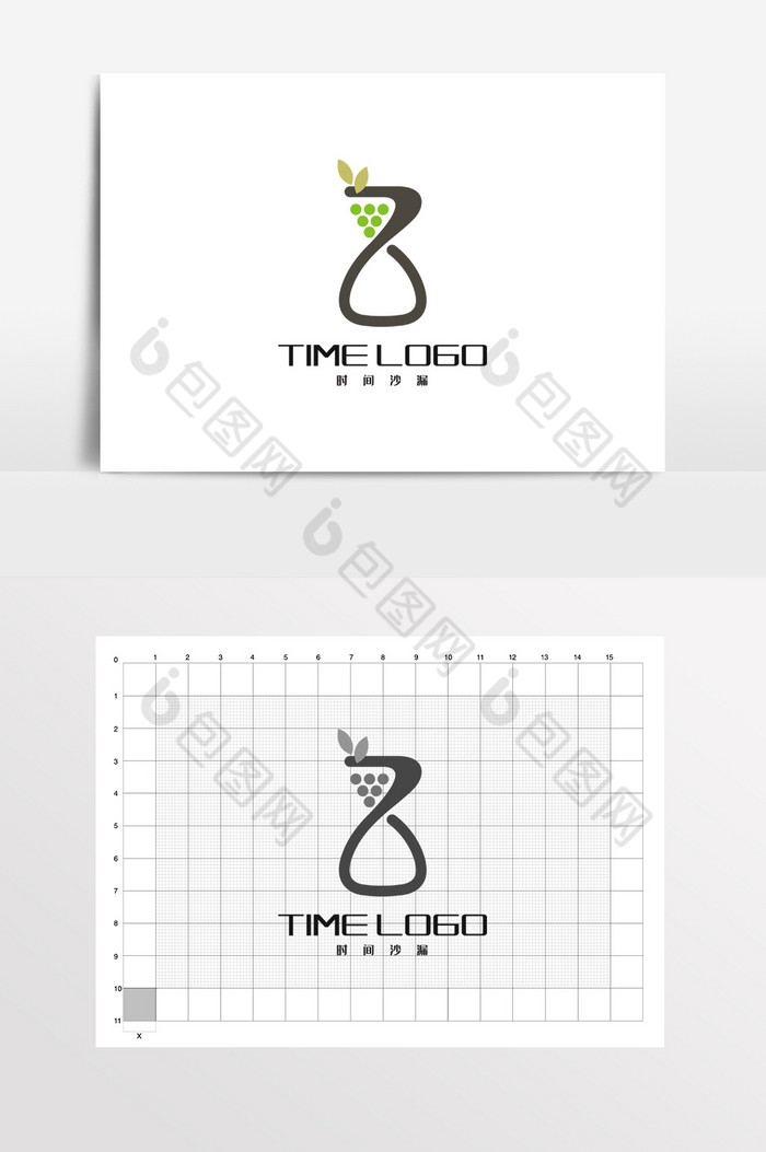 葡萄酒沙漏LOGO标志VI图片图片