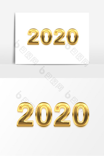 金色创意2020数字文字设计图片