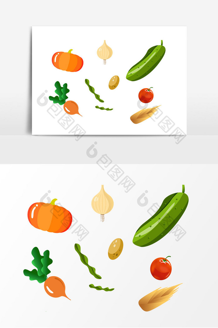 手绘圣诞节食物蔬果元素