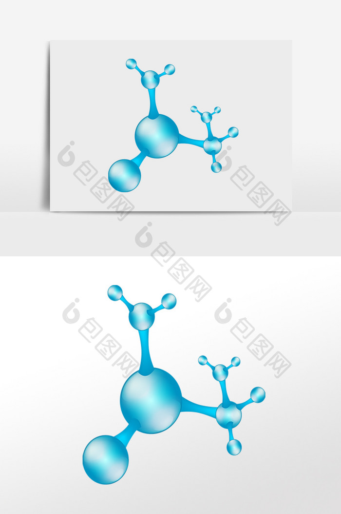 科技分子结构式手绘插画