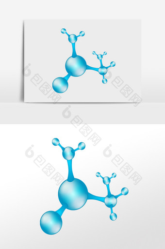 科技分子结构式手绘插画图片