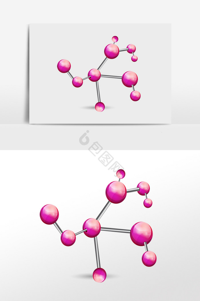 玫科技分子式插画图片