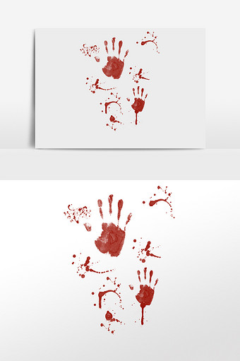 万圣节恐怖血手印插画图片下载