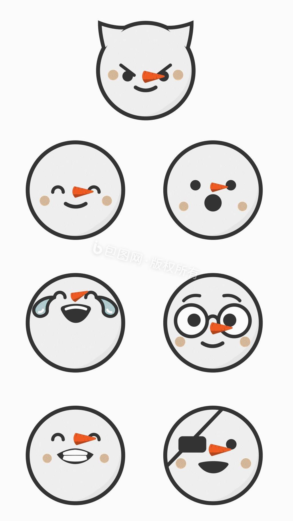 雪人emoji表情符号图片