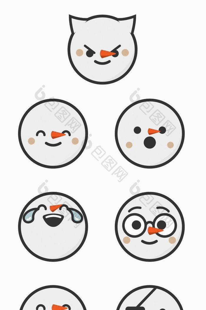 圣诞节白色雪人表情包素材动图GIF