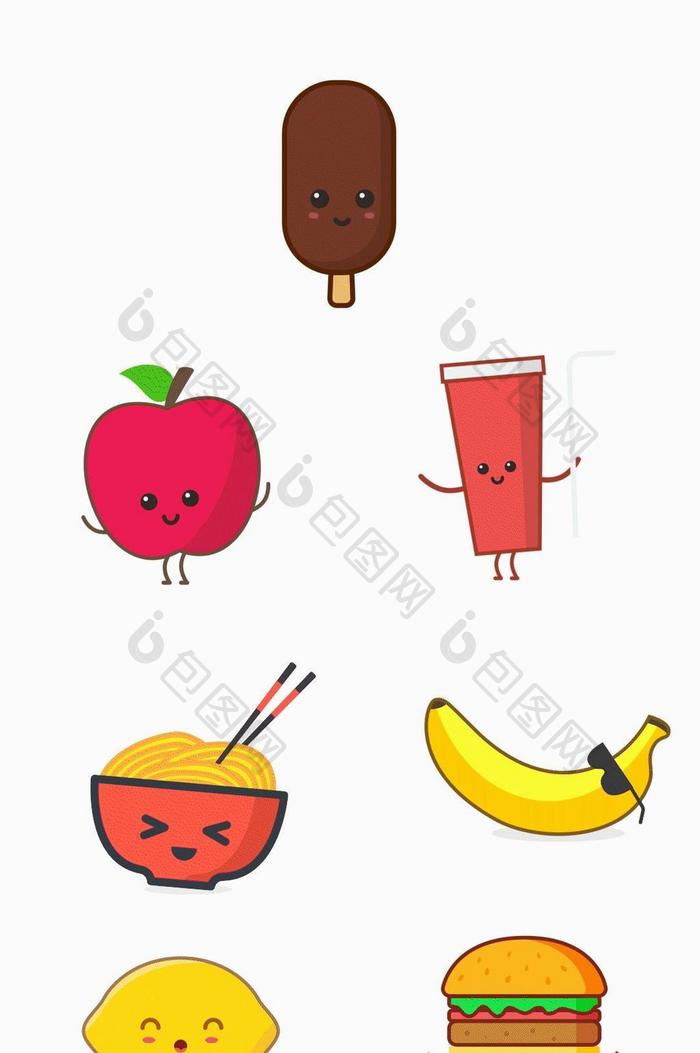时尚卡通快餐食物水果动态动图GIF表情包