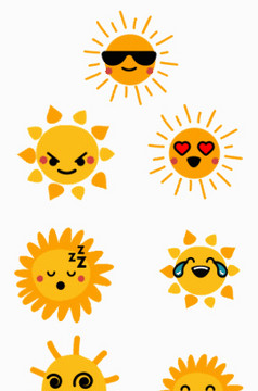 卡通素材卡通小太阳太阳表情包