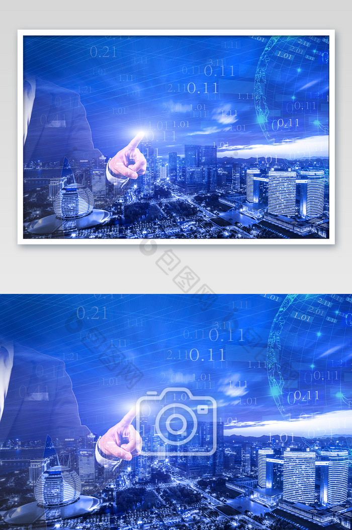 商务城市科技风格大数据城市图片图片