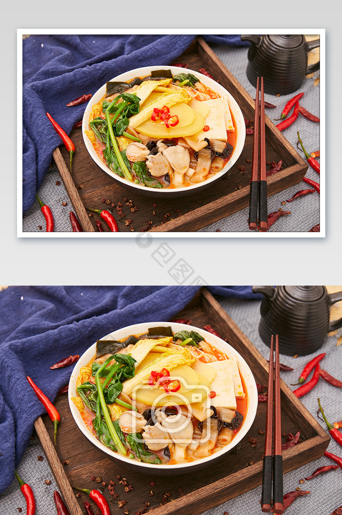 麻辣烫烫菜蔬菜豆腐辣椒美食摄影图片图片