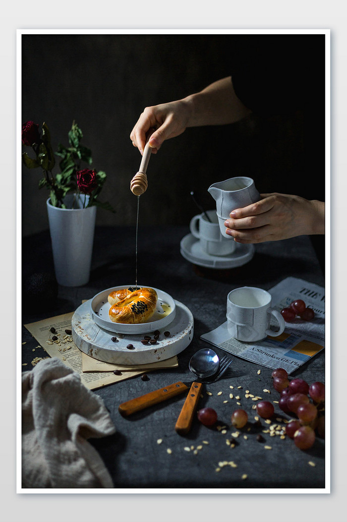 欧式面包烘培甜蜜美食摄影图片