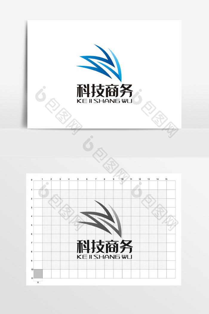 科技字母WV冲锋衣LOGO标志VI