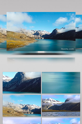 大气航拍西藏高原雪山湖泊图片
