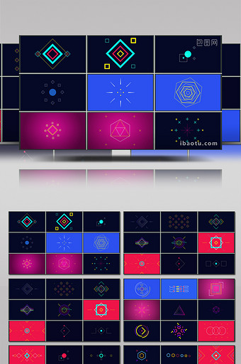 50个时尚抽象图形动画元素素材AE模板图片