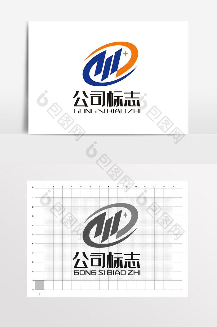 空调电器净化器字母M科技LOGO标志VI图片图片