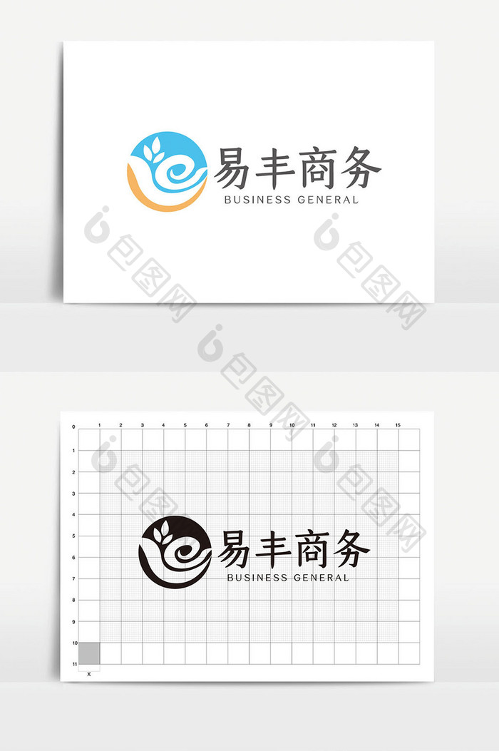 大气时尚e字母商务通用logoVI模板