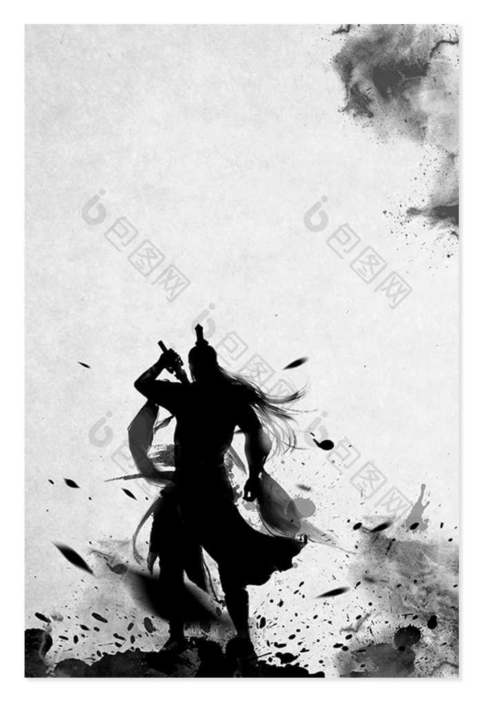 水墨武侠仙侠人物模板-包图网
