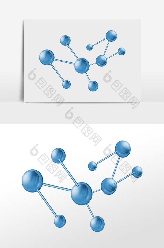 蓝色科技分子式插画
