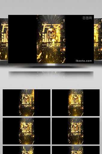 黑金万圣节派对宣传短视频AE模板图片