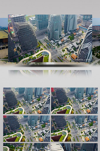 航拍南京南部新城建设中道路景观图片