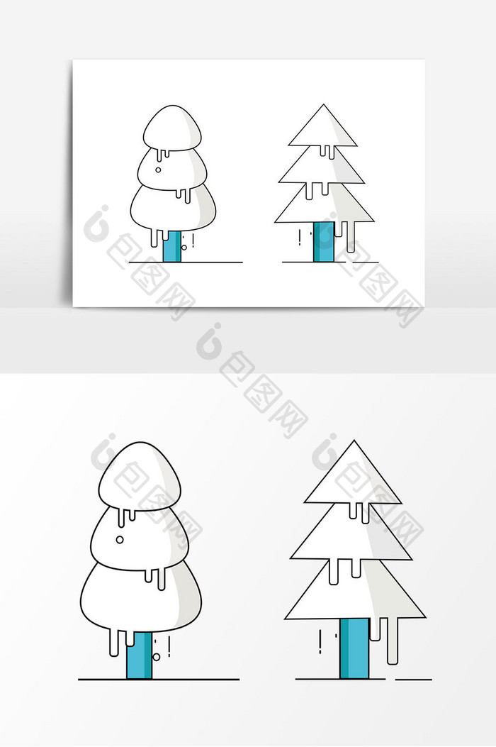 冬至圣诞小雪圣诞树装饰元素