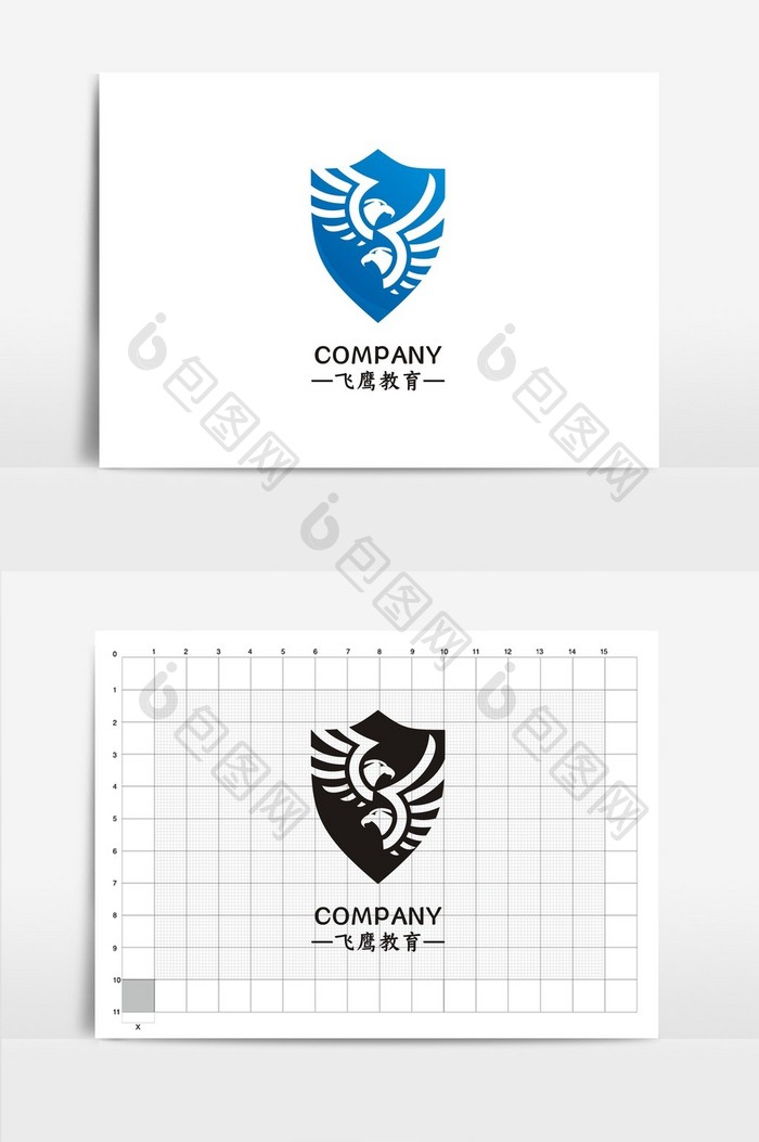 时尚飞鹰教育行业VI标志logo设计