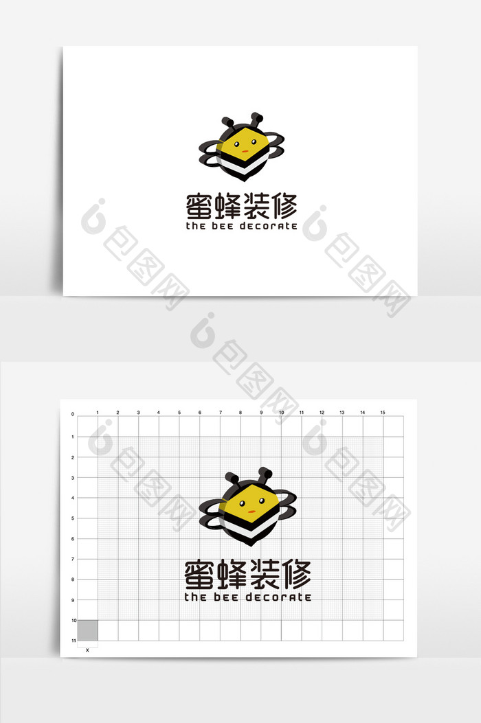 蜜蜂装饰立体logo设计