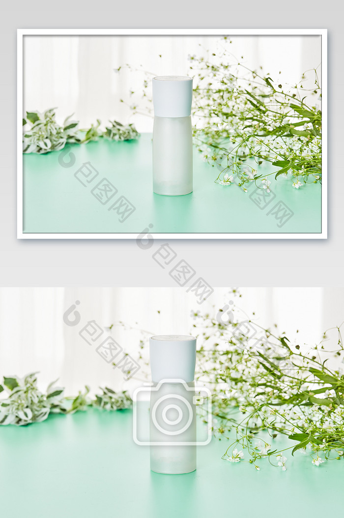 日系化妆品瓶子摄影图片