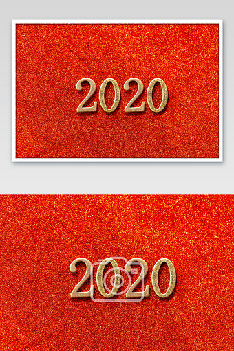 2020立体数字新年红底大图