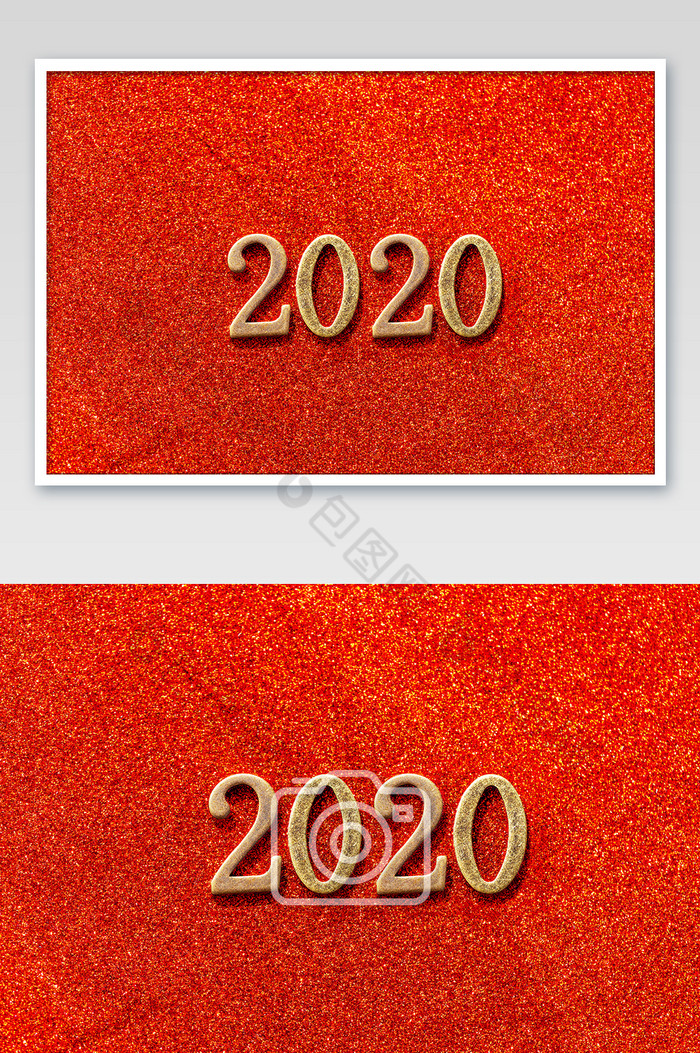2020立体数字新年红底大图图片图片