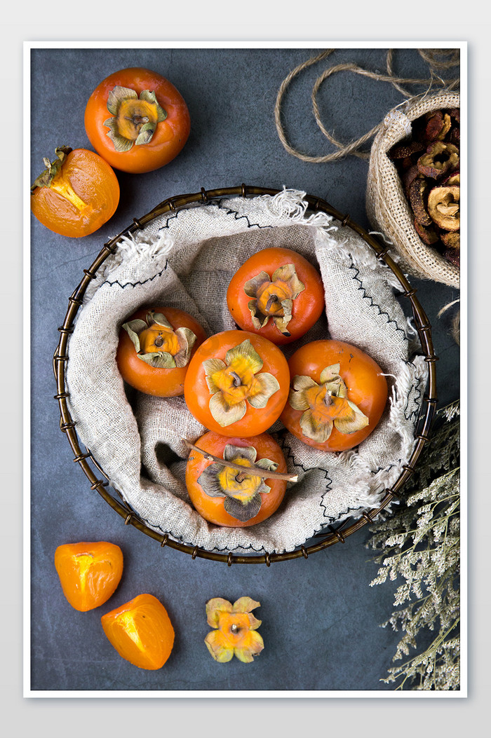新鲜秋季好吃的水果柿子图片图片