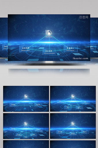 蓝色大气科技点线项目展示AE模板图片