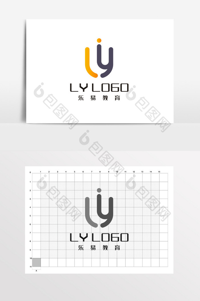 LY字母教育简洁大气LOGO标志VI