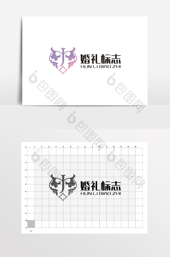 主题婚礼字母J心欧式LOGO标志VI