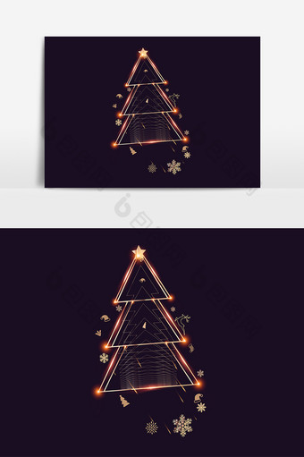 大气圣诞节圣诞树元素图片
