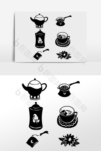 中国传统文化水墨茶具图片