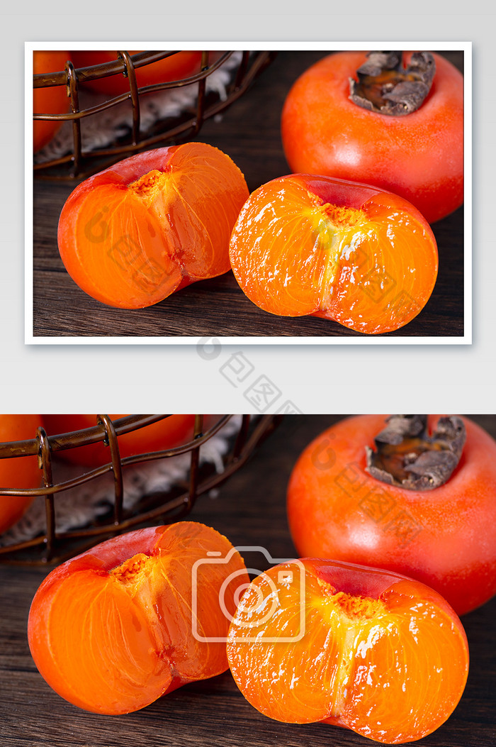 新鲜柿子果肉高清大图图片图片