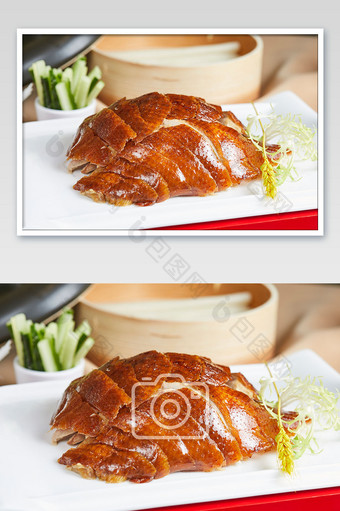 黄色北京烤鸭鸭肉鸭子美食摄影图片