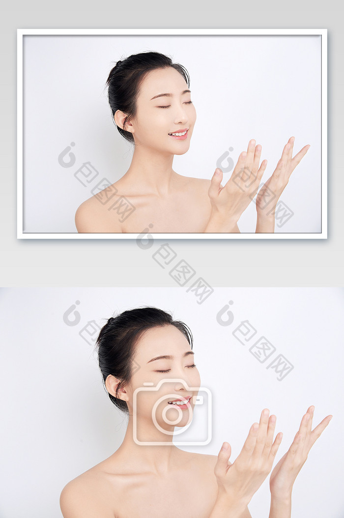 护肤美容SPA美女洗脸洁面动作图片
