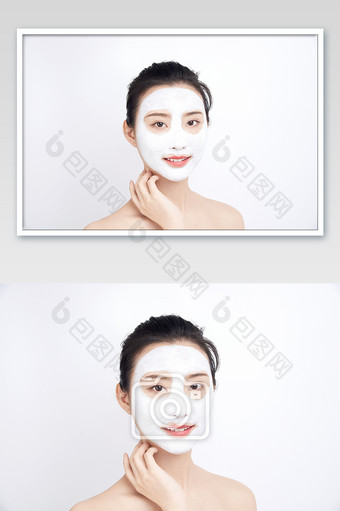护肤美容SPA美女涂抹式面膜正面图片