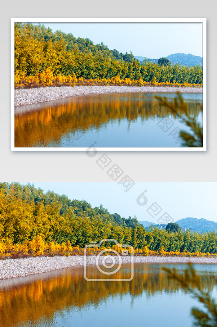 秋冬绿水青山风景