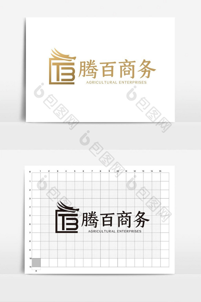 简约龙型TB字母商务logoVI模板