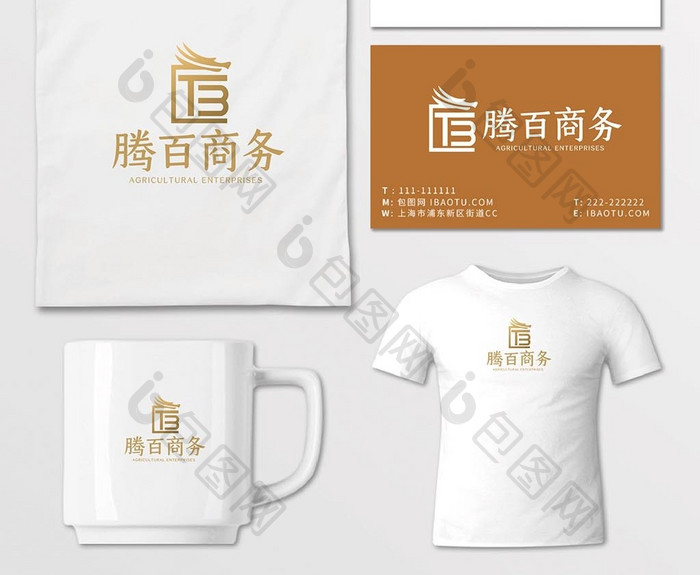 简约龙型TB字母商务logoVI模板