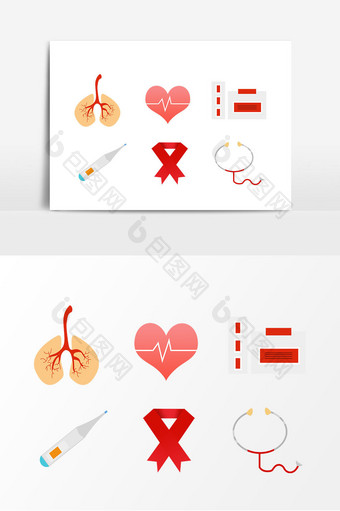 世界艾滋病日卡通装饰元素图片