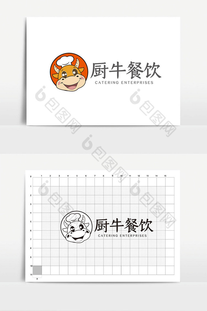 牛餐饮企业logoVI模板图片图片